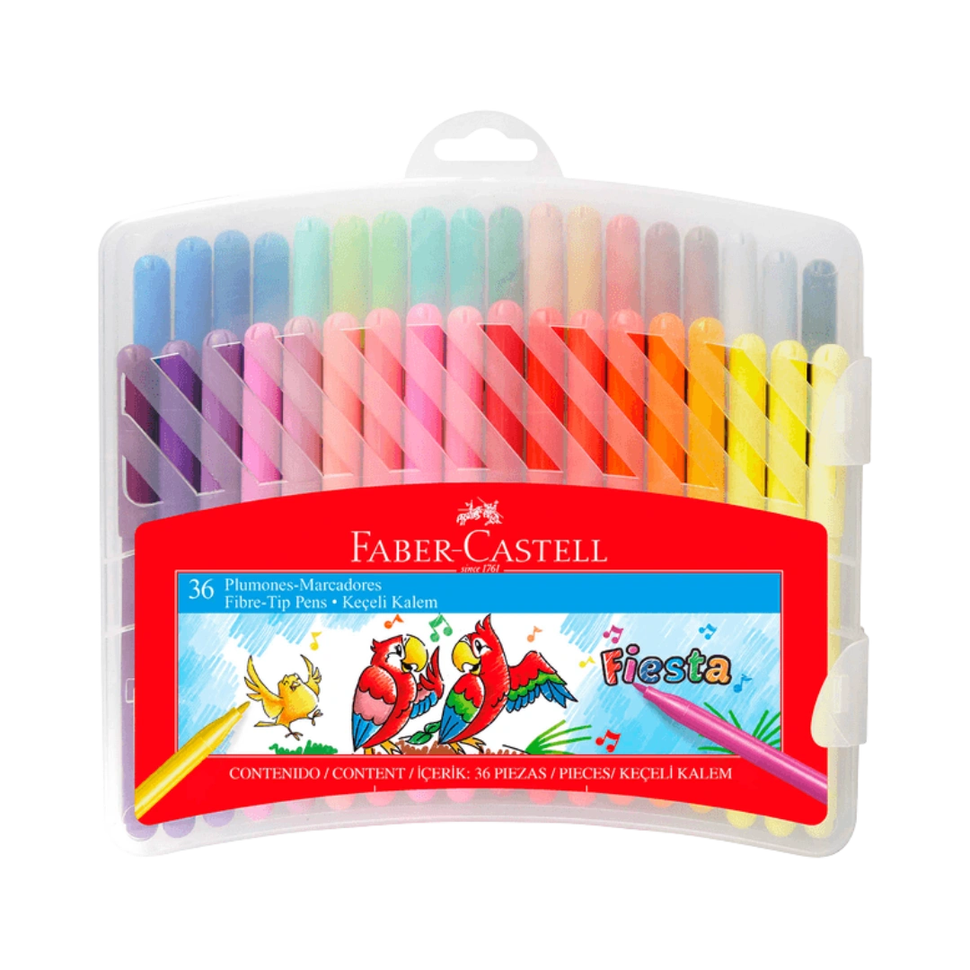 MARCADOR ESCOLAR FABER CASTELL FIESTA ESTUCHE 36 COLORES