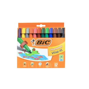 MARCADOR ESCOLAR BIC VISA ESTUCHE 12 COLORES FINO