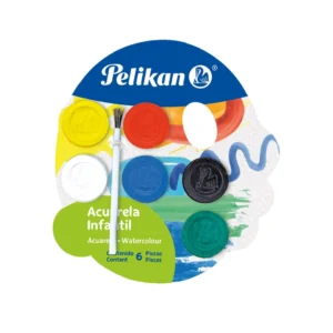 ACUARELA PELIKAN INFANTIL PALETA DE CARTON 6 COLORES