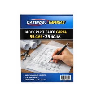 BLOCK PAPEL CALCO CARTA 55GMS 25HOJAS GATEWAY/IMPERIAL