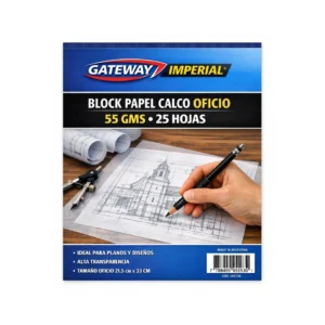 BLOCK PAPEL CALCO OFICIO 55GMS 25HOJAS GATEWAY/IMPERIAL