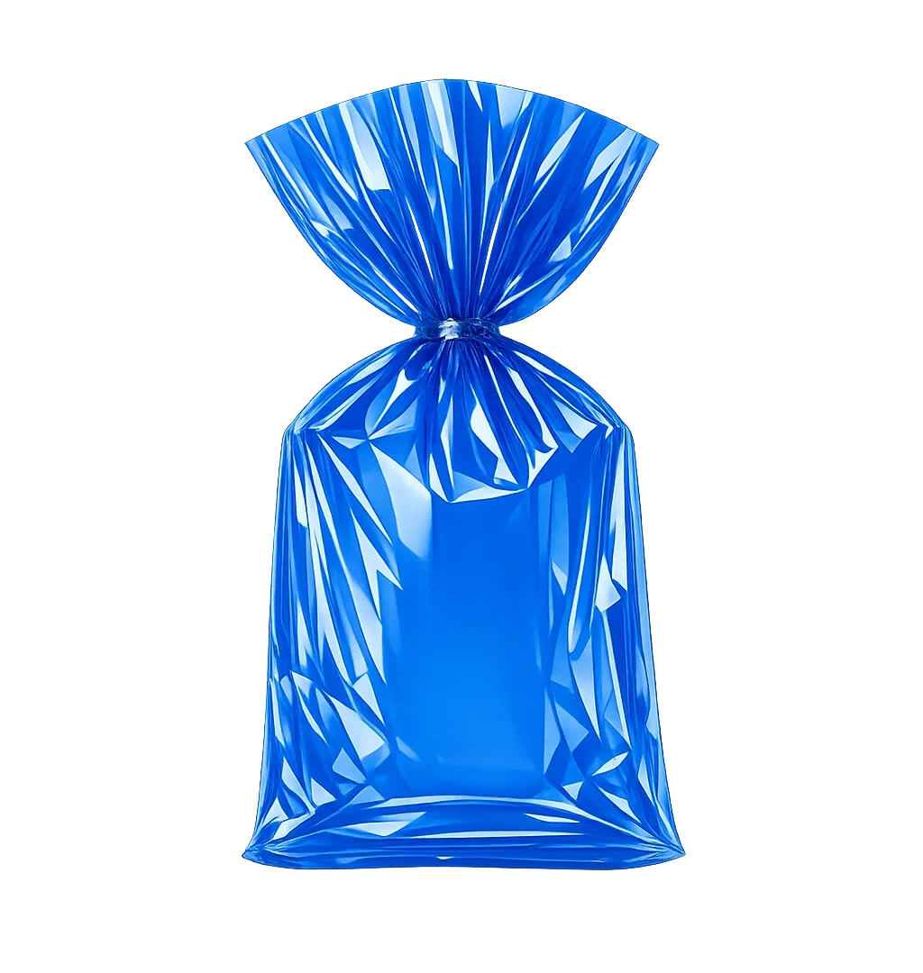 BOLSA CELOFAN GRANDE PADI LISA AZUL P/25