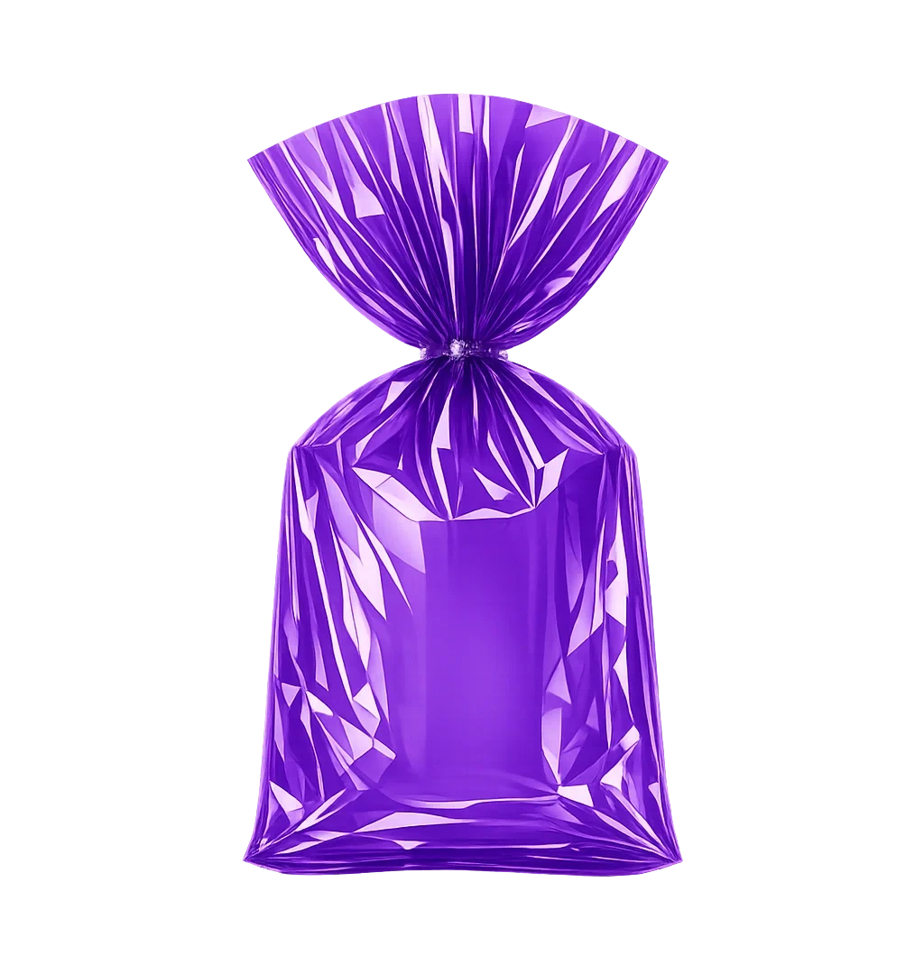 BOLSA CELOFAN CHICA PADI LISA MORADO P/25