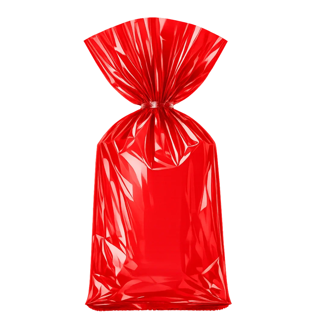 BOLSA CELOFAN PADI LISA ROJO P/25