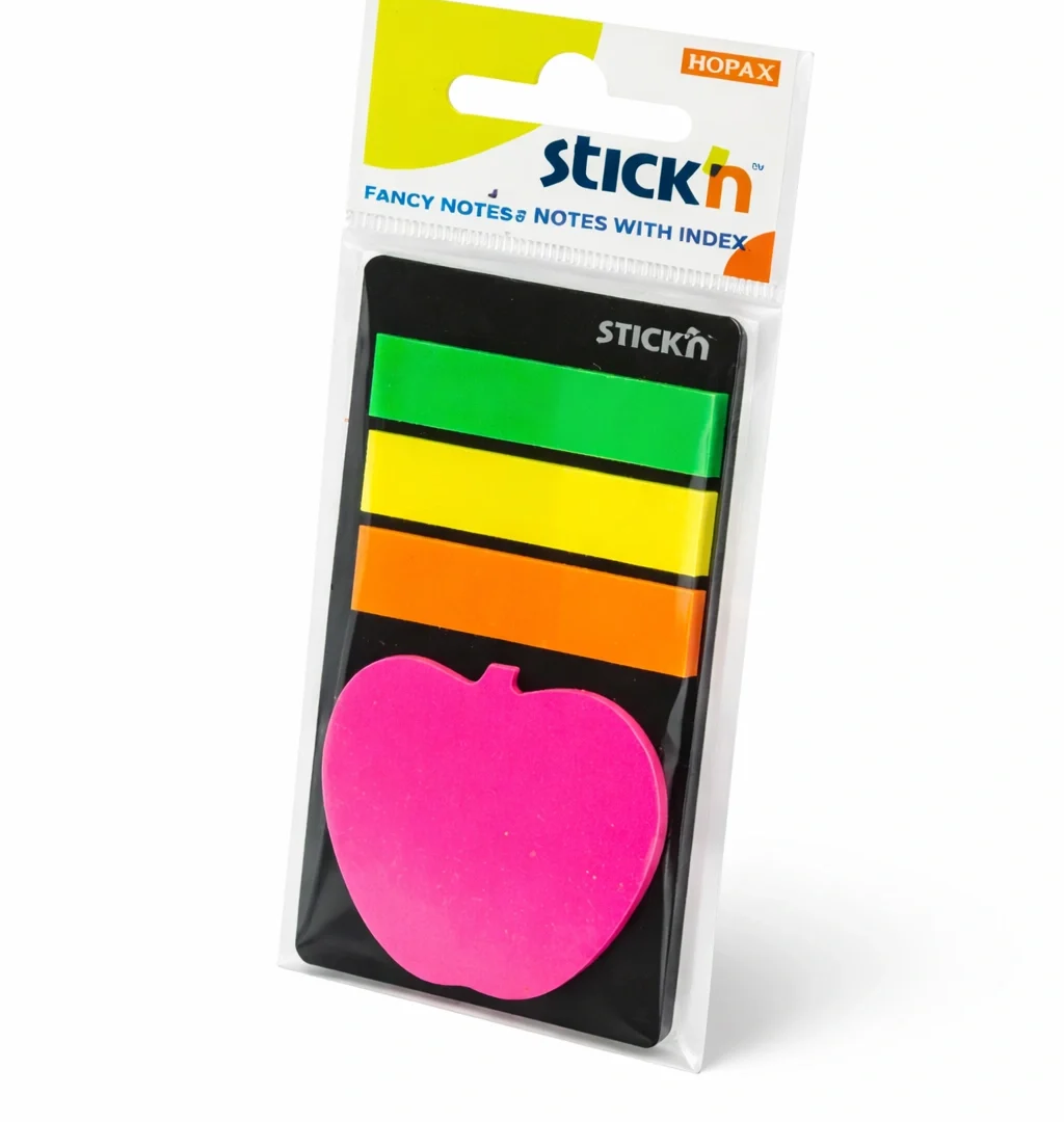 NOTA ADHESIVA STICKN 21475 BANDERITAS+MANZANA