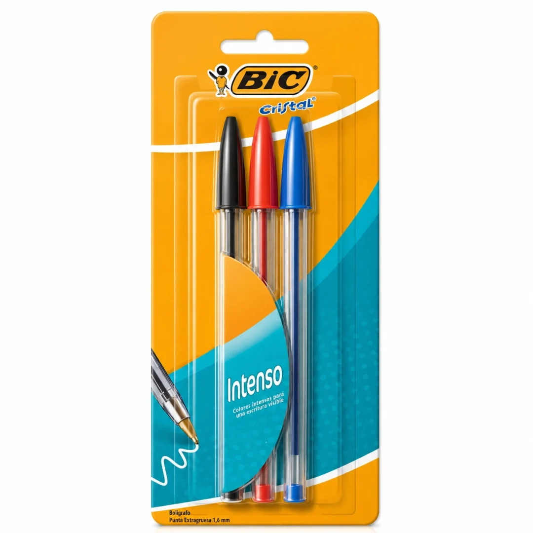 BOLIGRAFO GRUESO BIC INTENSO 1.6MM AZUL, NEGRO Y ROJO T-3 COL