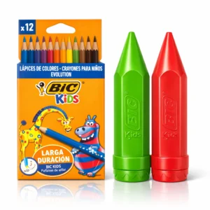CRAYON BIC EVOLUTION KIDS HEXAGONAL 12 COLORES + PORTALAPIZ