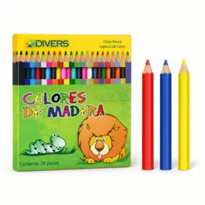 CRAYON DE MADERA DIVERS HEXAGONAL 24 LGO