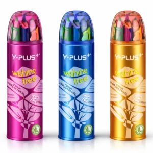 CRAYON DE MADERA Y-PLUS TRIANGULAR 24 COLORES LARGO TARRO METALICO
