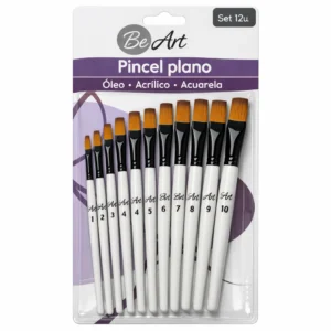 PINCEL BE ART SET PLANO 12U OLEO-ACRILICO-ACUARELA 1 AL 12