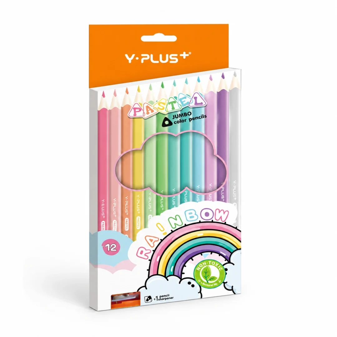 CRAYON DE MADERA Y-PLUS TRIANGULAR STAR PASTEL 12 LGO PC23130