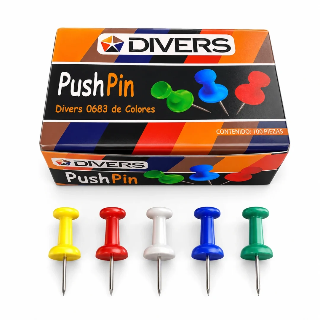TACHUELA PUSH PINS DIVERS J MF0583 C-50 PZS COLORES