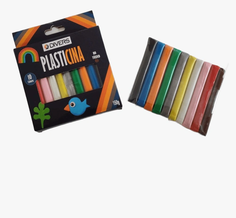 PLASTICINA DIVERS J 150G 10 BARRITAS